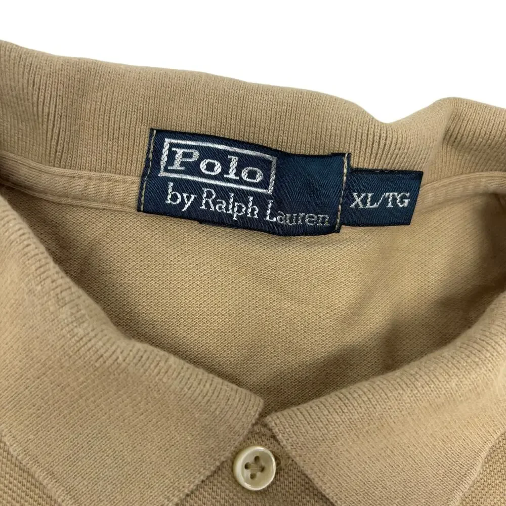 Polo‎ Ralph Lauren XL Sand Brown Cotton Short Sleeve Polo Shirt